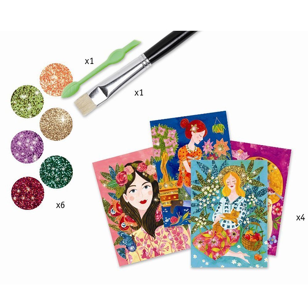 Комплект за рисуване с брокат, Аромата на цветята