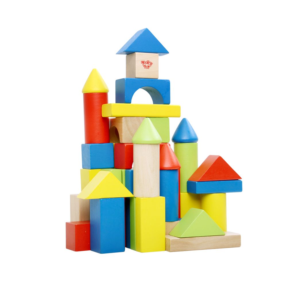 TookyToy, Дървен конструктор в кофа, 50 части