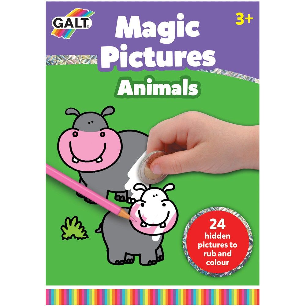Galt Toys, Книжка, Изтрий с монета и оцвети, Животни
