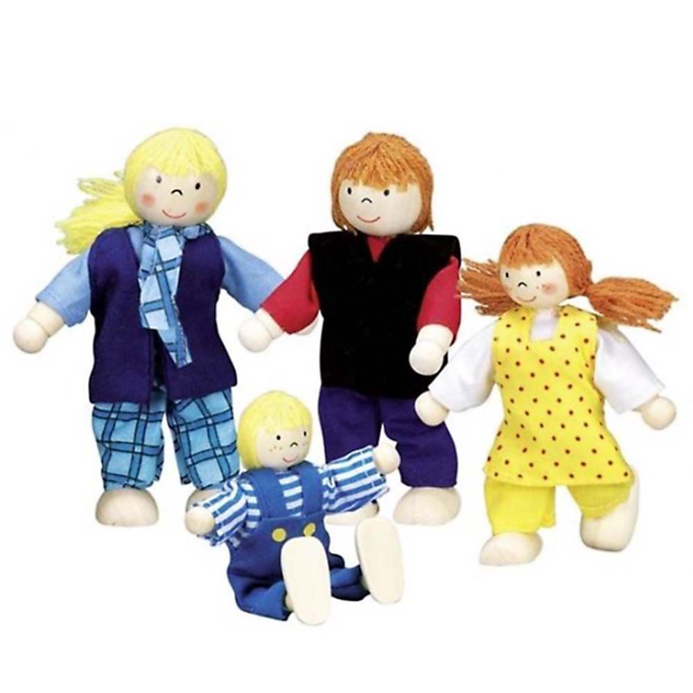 Goki, Комплект дървени гъвкави кукли, Младо семейство