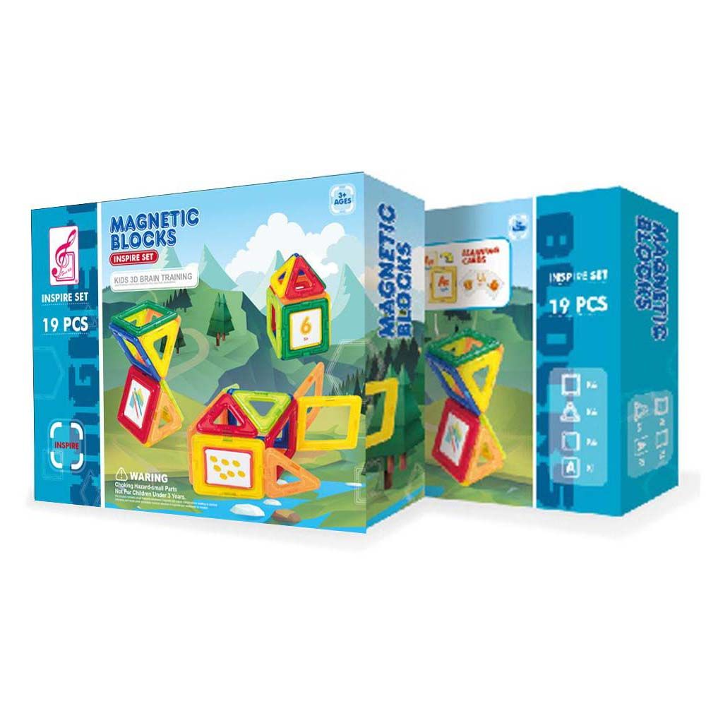Magnetic blocks, Магнитен конструктор, 19 части, Ocie