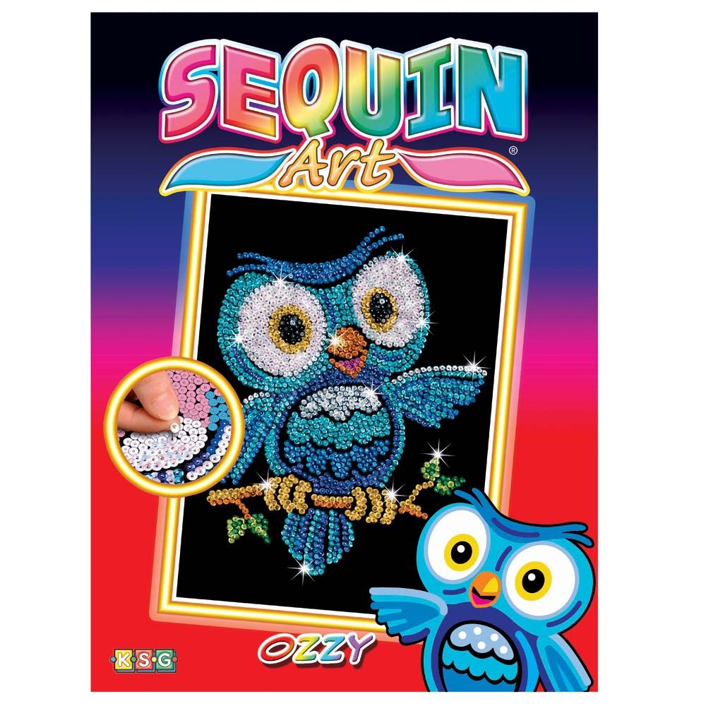 Sequin art, Изкуство с пайети - голям размер, Бухал