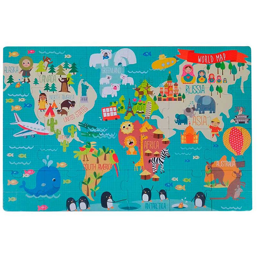 Детски образователен пъзел, Картата на света, 24 елемента