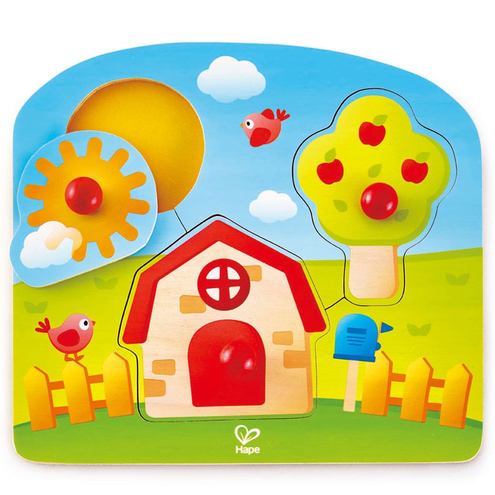 Hape, Дървен бебешки пъзел, Малка къща