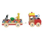 Дървено влакче с въртящи се животни