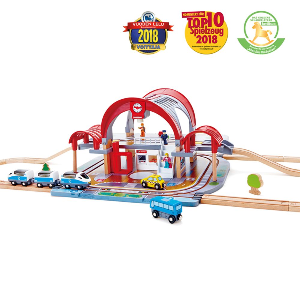 Hape, ЖП станция с релси и аксесоари, Гранд Сити