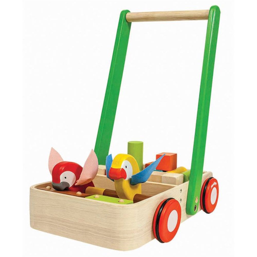 Дървена проходилка с конструктор, Шарени папагали