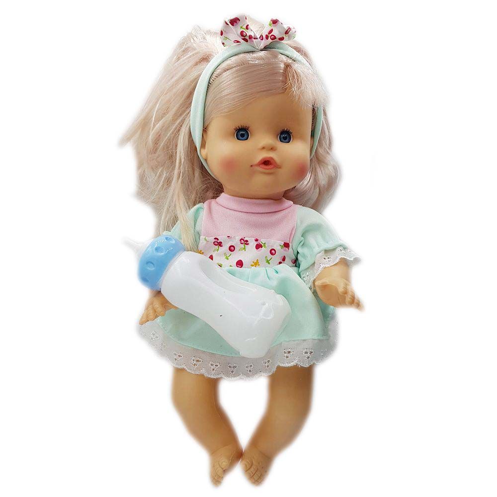 Happytoys, Пишкаща кукла Биби, с рокля, на български език
