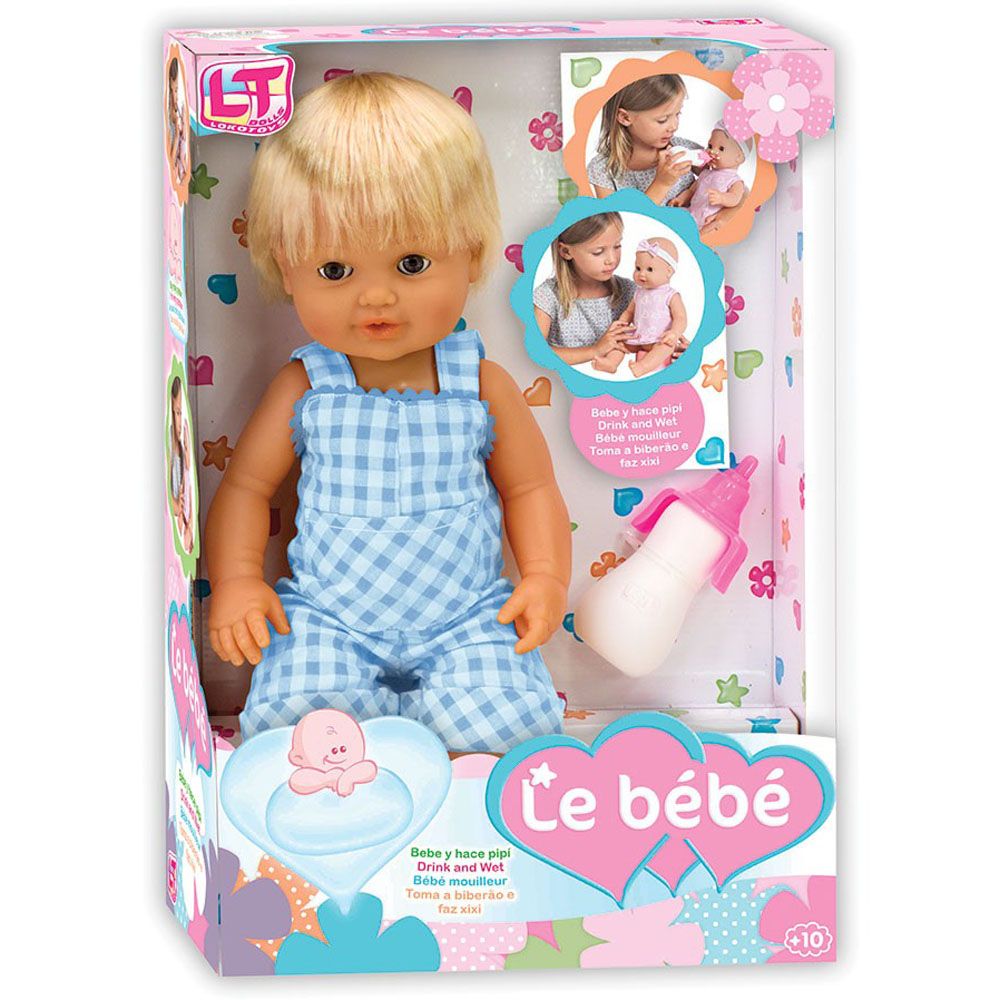 Пишкаща бебе-кукла с коса, Le Bebe, 40 см