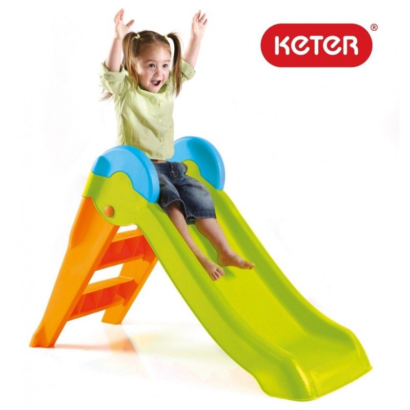 Keter, Детска пластмасова пързалка, зелено и оранжево
