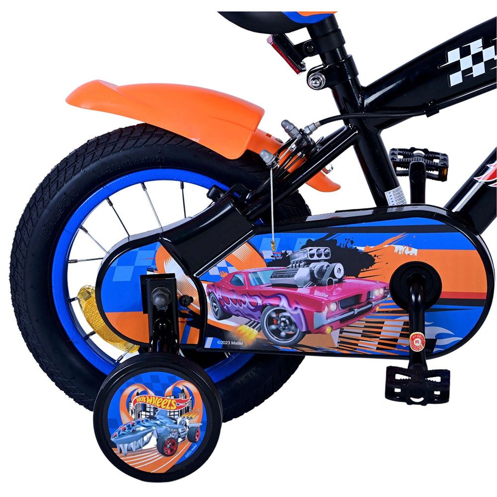 Детски велосипед с помощни колела, Hot Wheels,12 инча