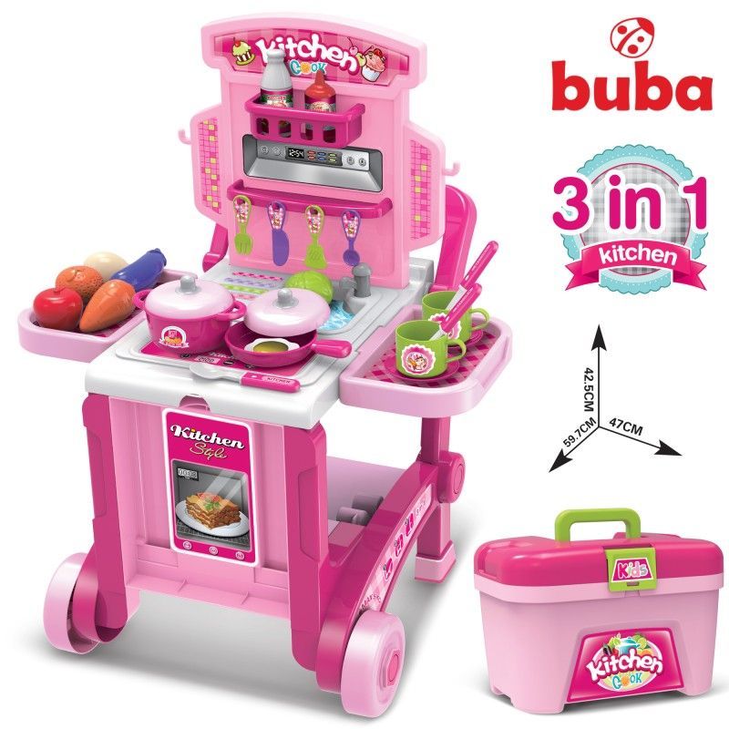 Детска кухня, Kitchen little Chef, в куфар, 3 в 1