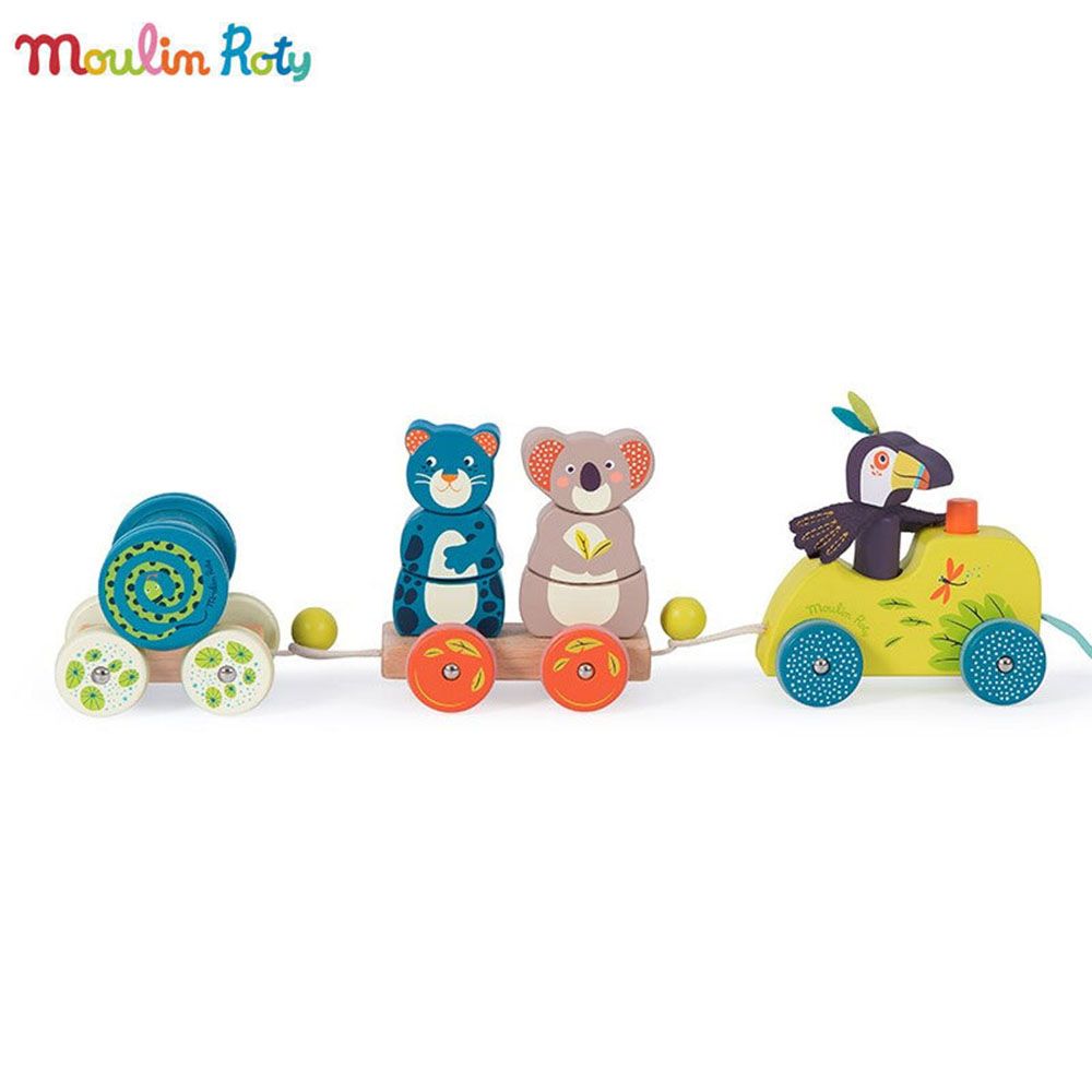 Moulin Roty, Цветно дървено влакче за дърпане