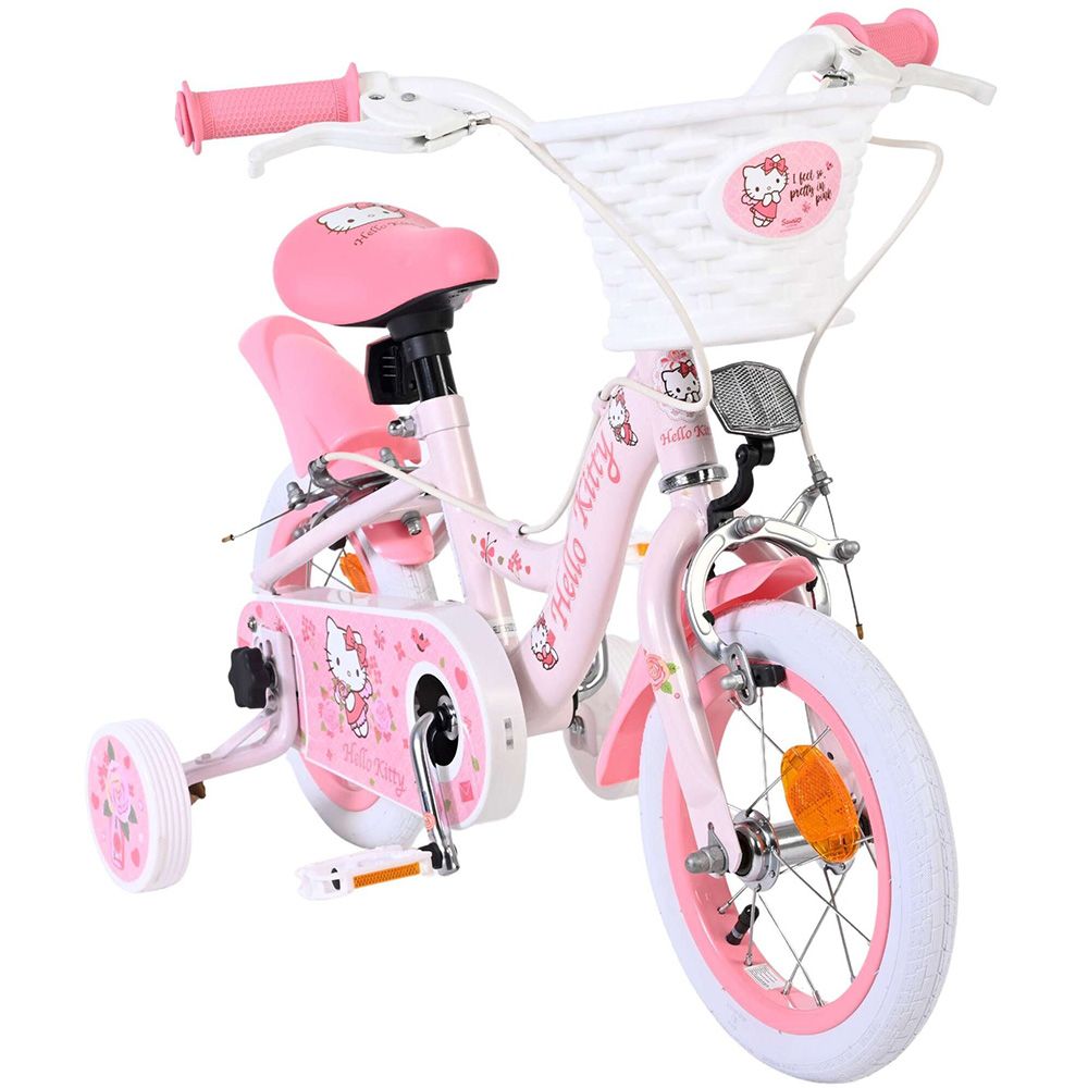 Детски велосипед с помощни колела, Hello Kitty, 12 инча