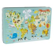 Детски образователен пъзел, Картата на света, 24 елемента