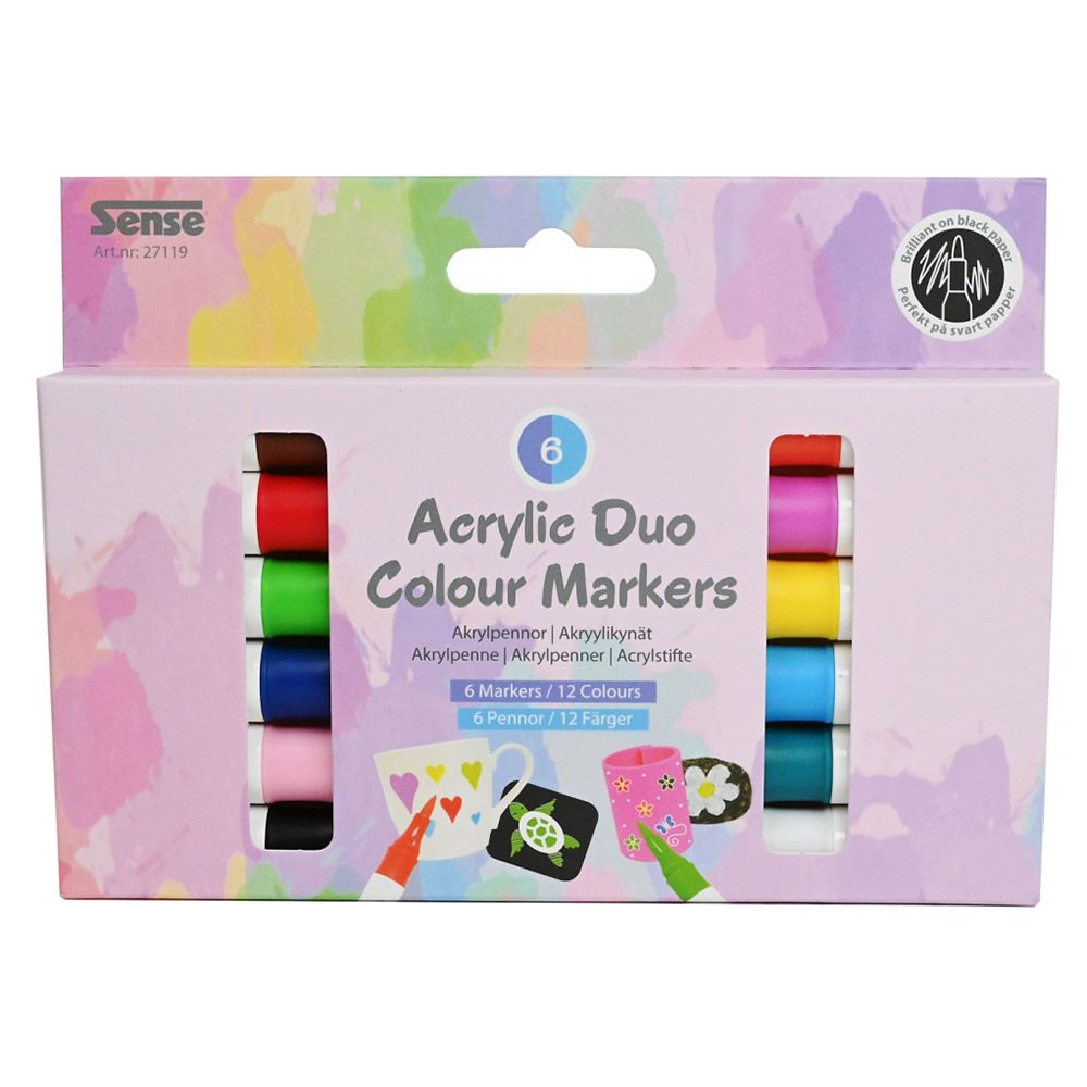 Sense, Двуцветни акрилни маркери, 6 бр.