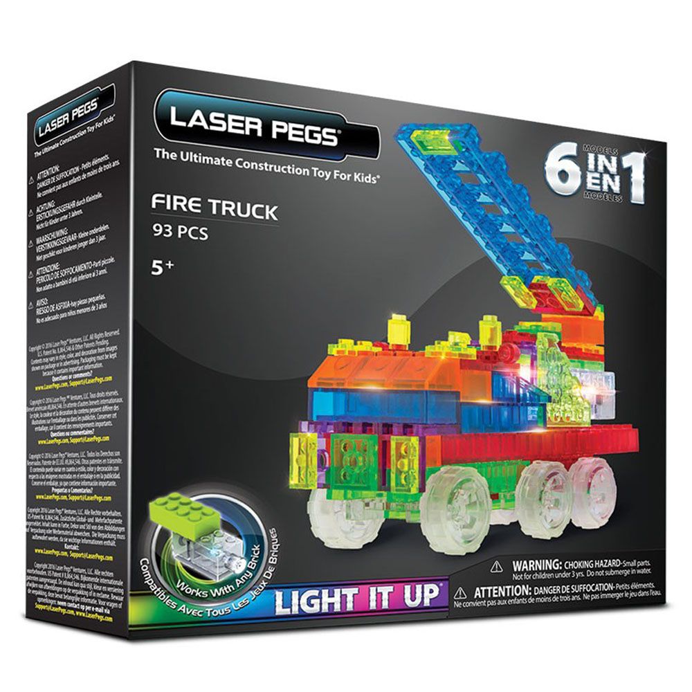 LASER PEGS, Светещ конструктор 6 в 1, Пожарна