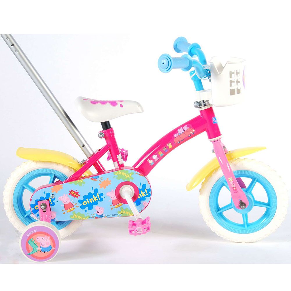 Велосипед с родителски контрол и помощни колела, Пепа Пиг, 10 инча