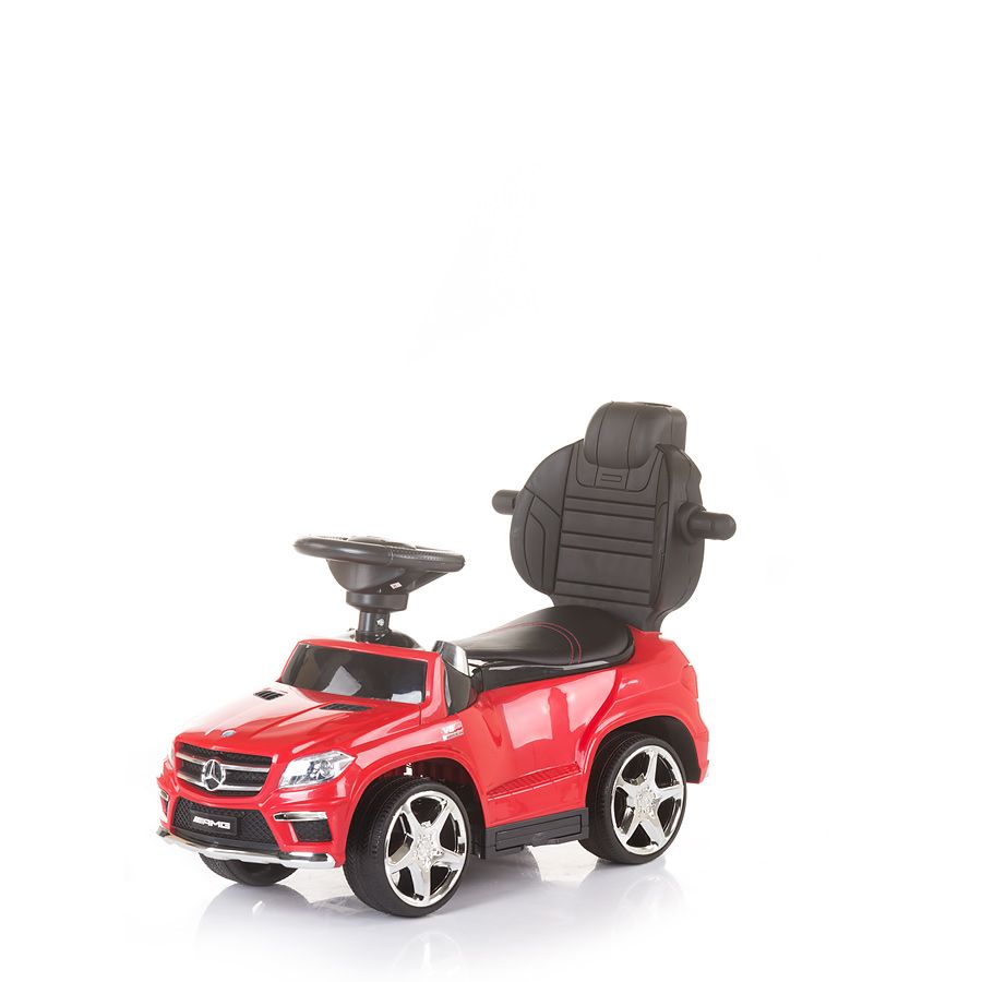 Количка за яздене с дръжка, Mercedes Benz GL63 AMG, червена