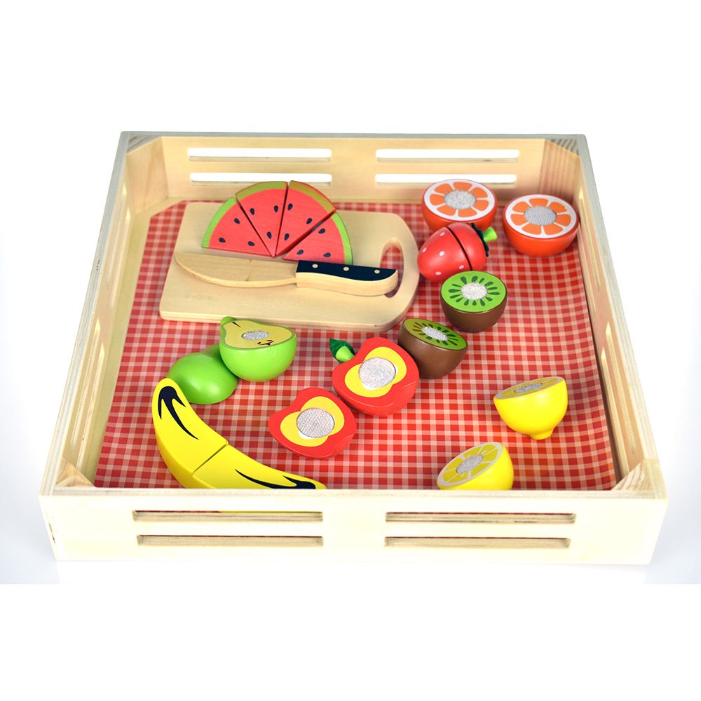 TookyToy, Плодове за рязане в щайга, голям комплект