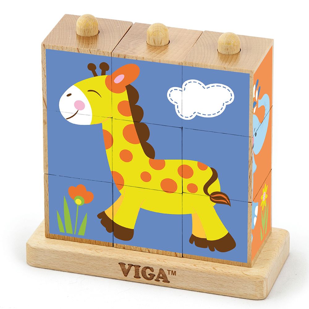 Viga toys, Дървени кубчета - низанки, Джунгла