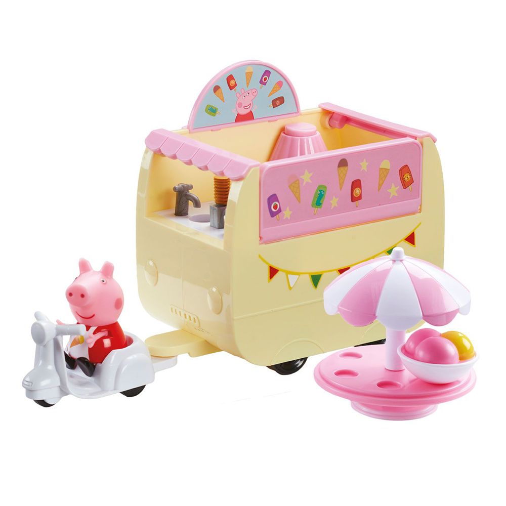 PEPPA PIG, Щанд за сладолед със скутер и фигурка