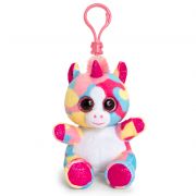 Плюшена играчка с клипс за раница, Шарен еднорог