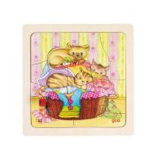 Дървен пъзел с прозорче, Котета