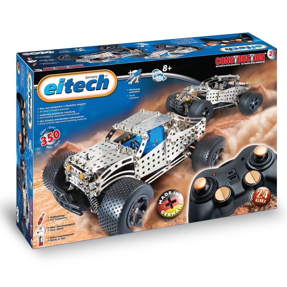 Eitech, Метален конструктор, Пикап с дистанционно управление - 2.4 Ghz, 2 модела, 350 части