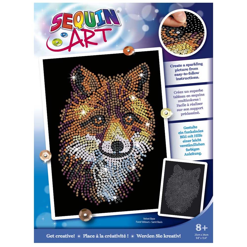 ART BLUE, Изкуство с пайети, Лисица, Sequin art