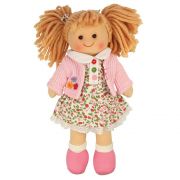 Мека кукла Попи, с руса коса и рокля на цветя