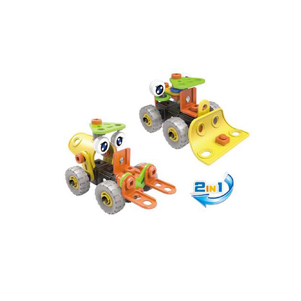 Трактор и Мотокар - пластмасов конструктор, 2 в 1, 46 части