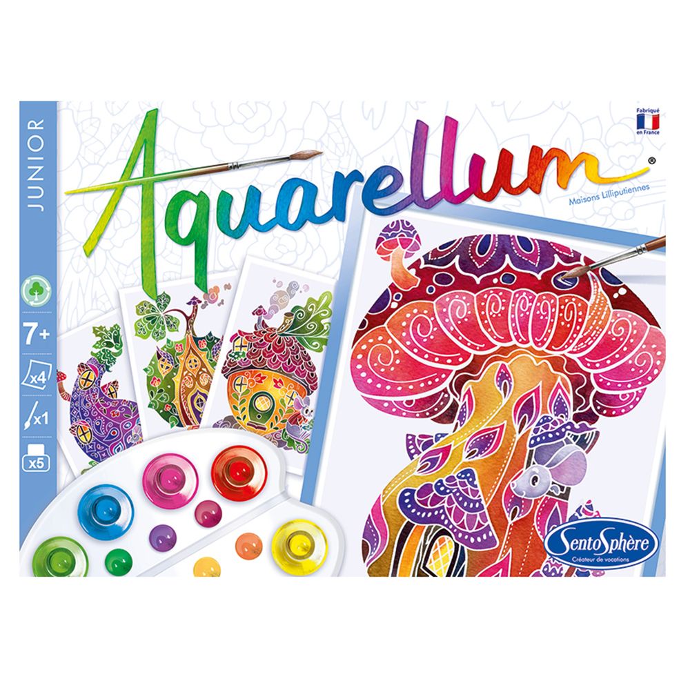 Aquarellum Junior, Комплект за рисуване с акварелни бои, Къщи