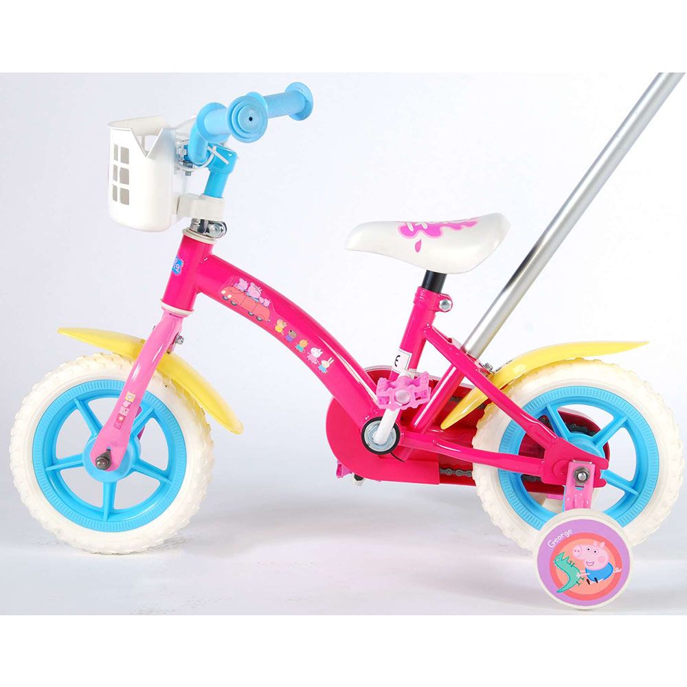 Велосипед с родителски контрол и помощни колела, Пепа Пиг, 10 инча