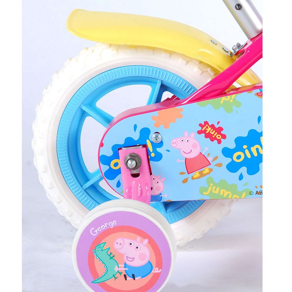 Велосипед с родителски контрол и помощни колела, Пепа Пиг, 10 инча