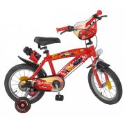 Детски велосипед Cars, с помощни колела, 14 инча