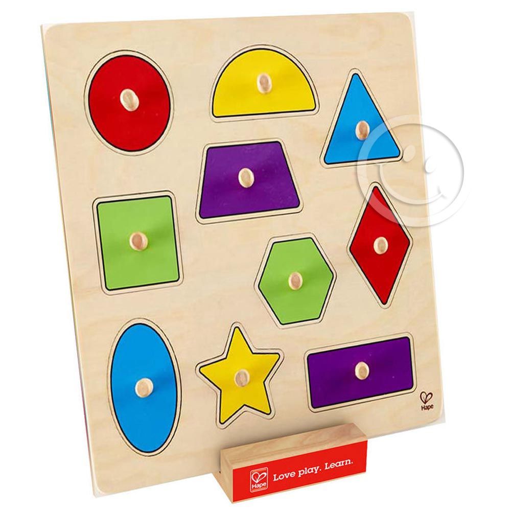 Hape, Дървен пъзел с дръжки, Форми и цветове
