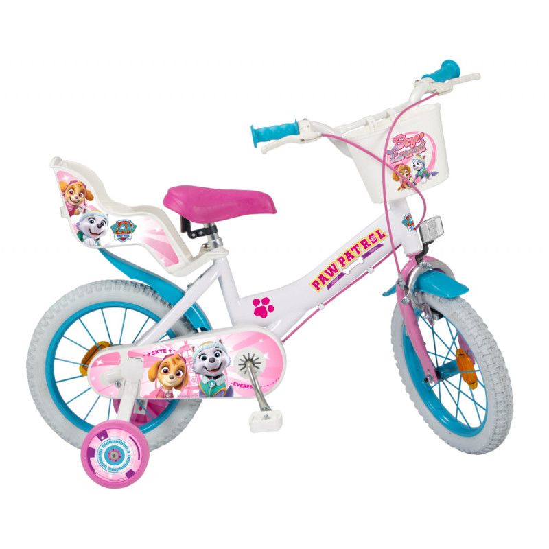 Toimsa, Детски велосипед Paw Patrol, с помощни колела, 14 инча, розов