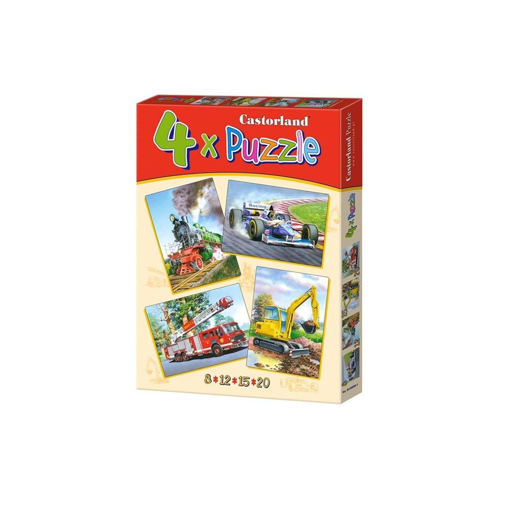 Castorland, Превозни средства, пъзел с 8, 12, 15 и 20 части