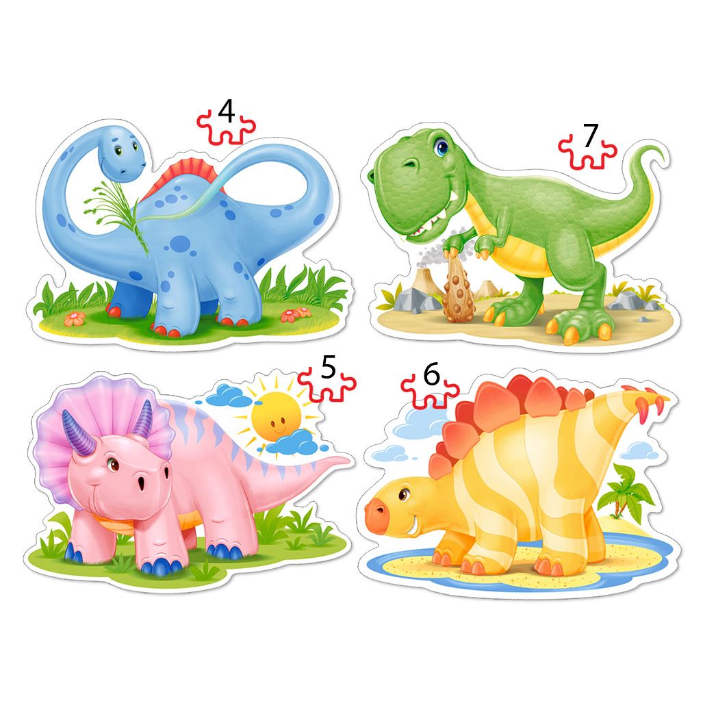 Бебета динозаври, пъзел с 4, 5, 6 и 7 части