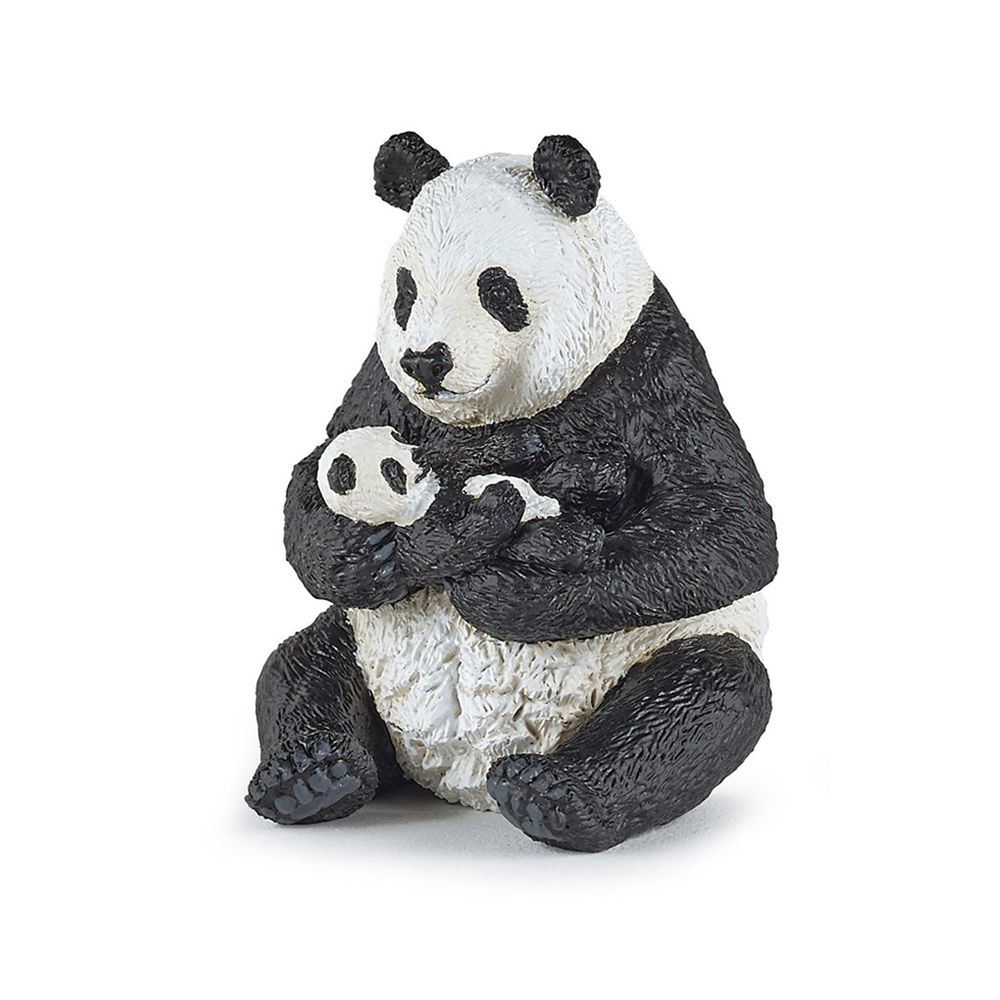 Диви животни, Фигурка за игра и колекциониране, Седяща панда с бебе, Papo