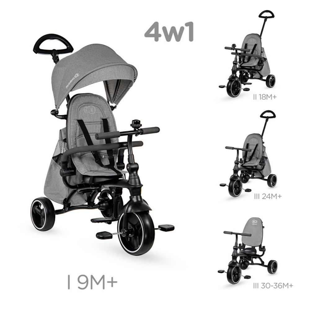 Kinderkraft Jazz Триколка, 4 в 1, сива