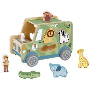 Дървен джип-сортер с животни