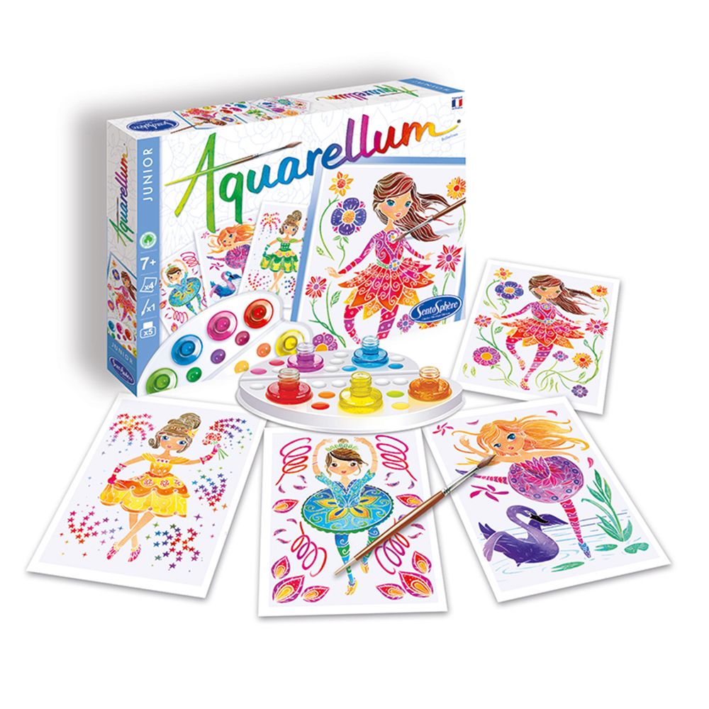 Aquarellum Junior, Комплект за рисуване с акварелни бои, Балерини