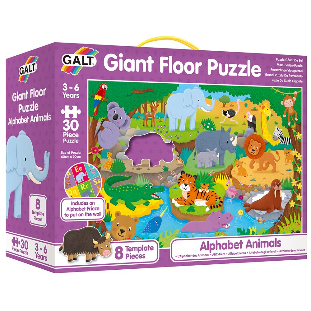 Galt Toys, Гигантски пъзел за под, Животните и английските букви