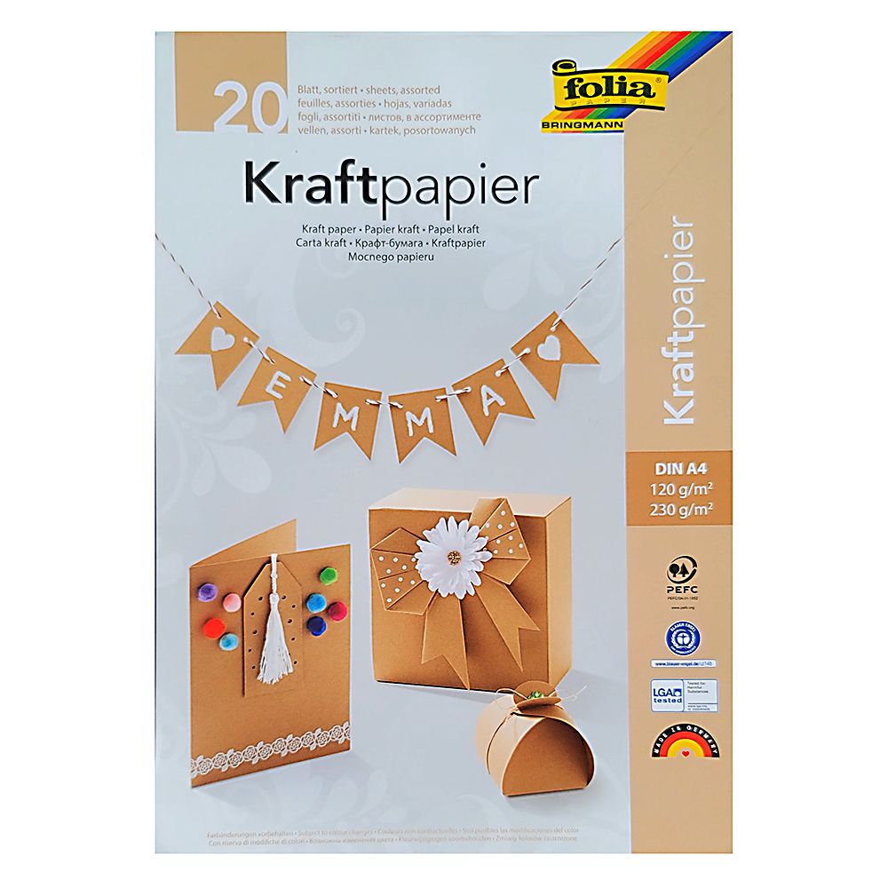 Folia Bringmann, Комплект крафт картон и крафт хартия, А4