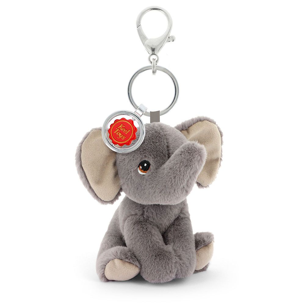 Keel Toys, Слонче, плюшена играчка с клипс за раница, Слонче, 12 см