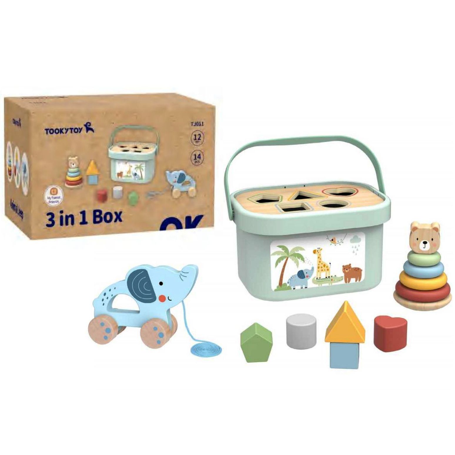 Комплект за игра, дървени играчки, 3 в 1