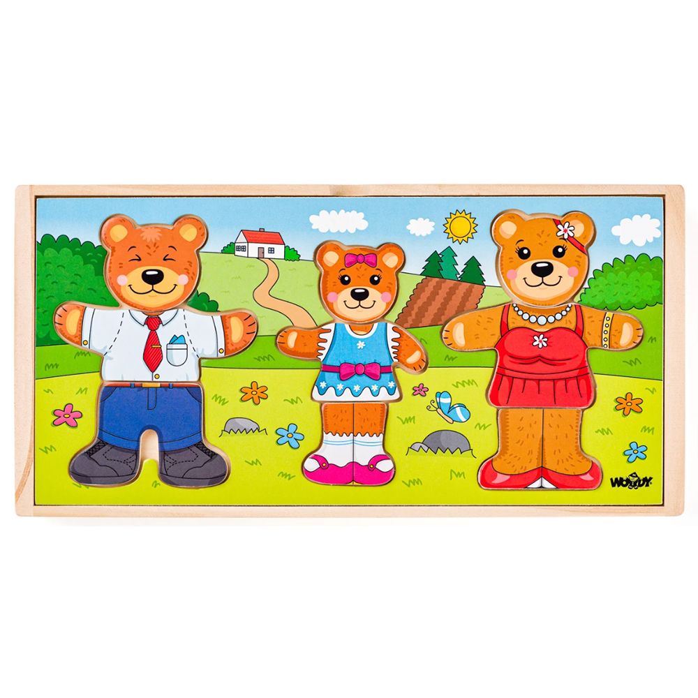 Woodyland, Дървен пъзел, Облечи мечетата, 54 елемента