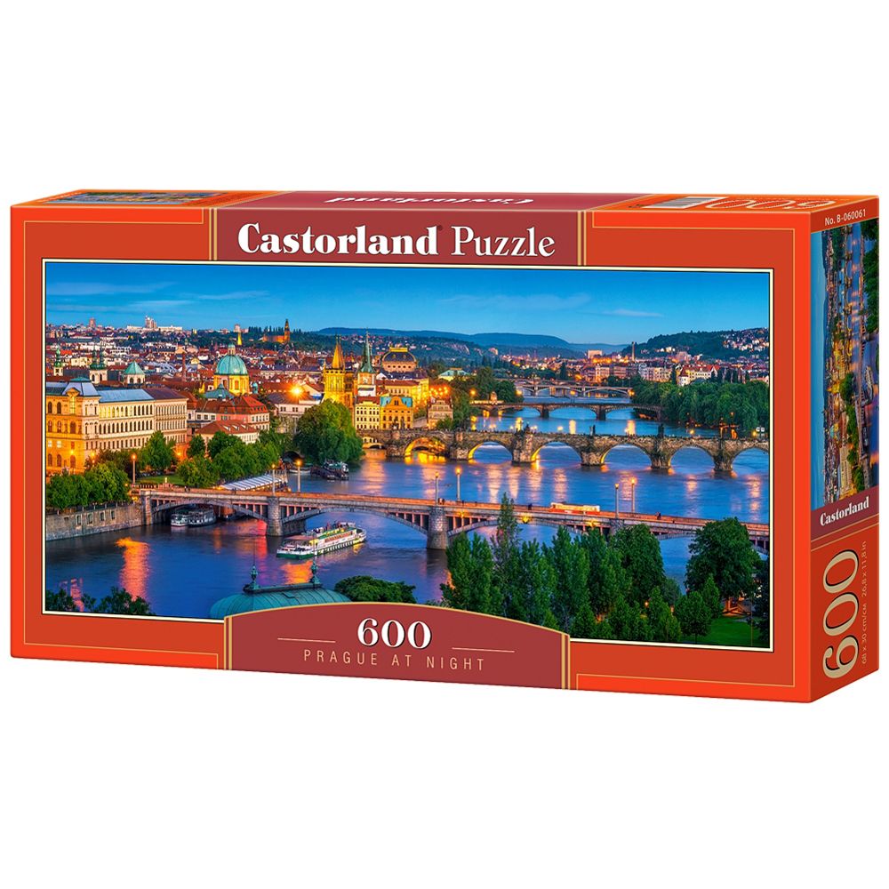 Castorland, Прага през нощта, панорамен пъзел 600 части